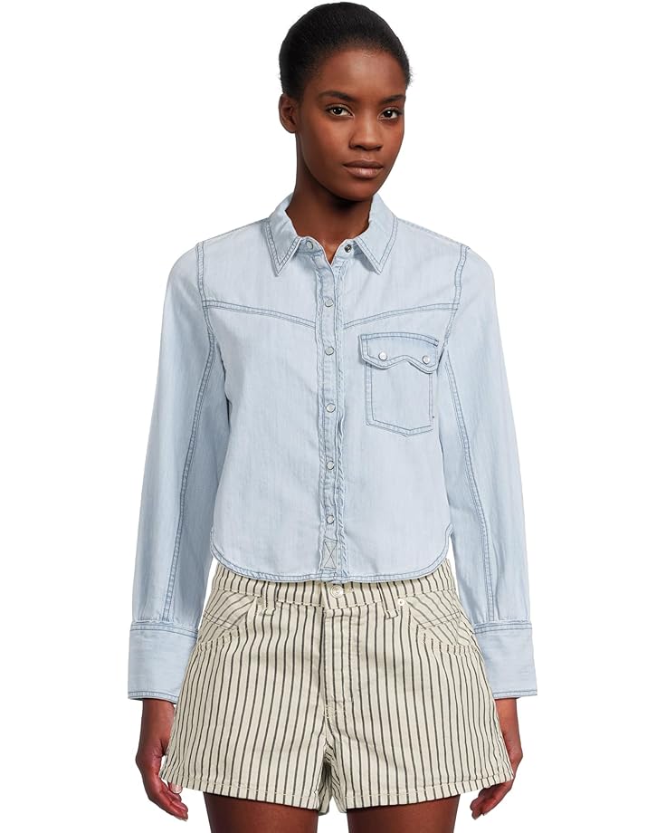 Free People Shrunken Denim Indigo Women's