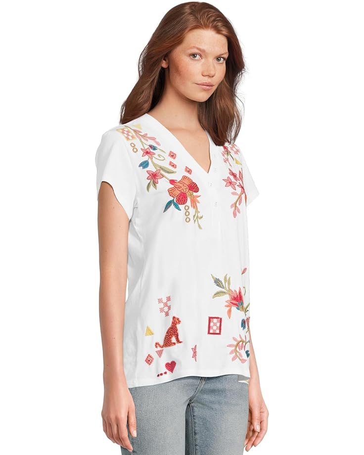 6pm Johnny Was Button Neck Tee Women's