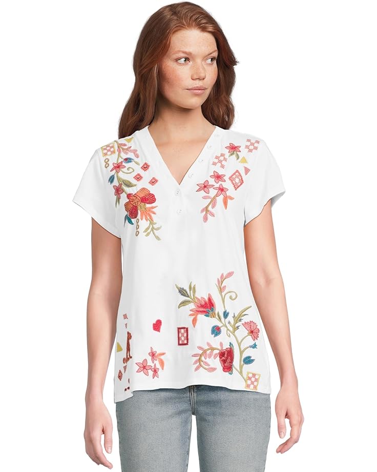 6pm Johnny Was Button Neck Tee Women's