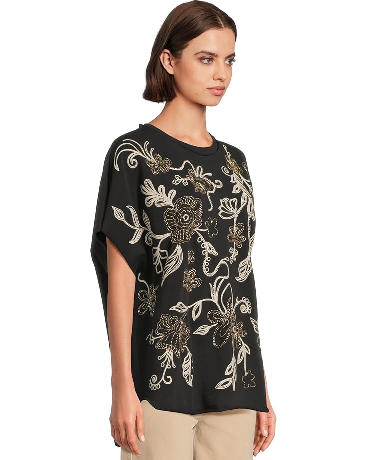 Johnny Was French Terry Poncho Women's Black
