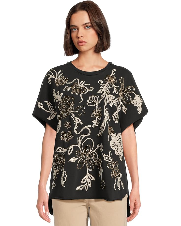 Johnny Was French Terry Poncho Women's Black