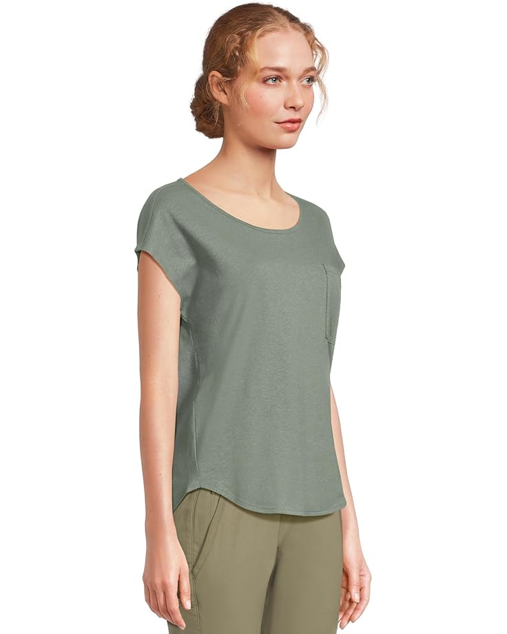 L.L.Bean Cotton Linen Tee Scoop Neck Women's