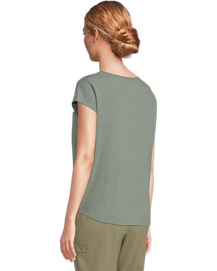 L.L.Bean Cotton Linen Tee Scoop Neck Women's