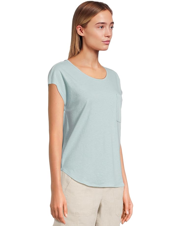 L.L.Bean Cotton Linen Tee Scoop Neck Women's