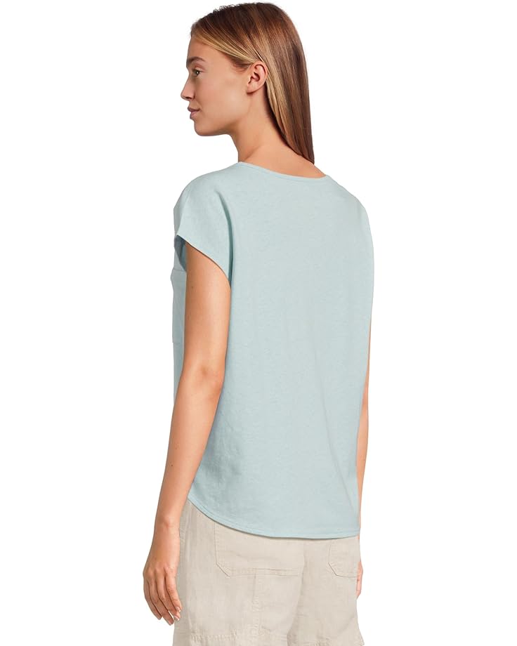 L.L.Bean Cotton Linen Tee Scoop Neck Women's