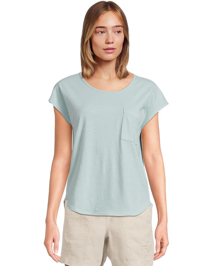 L.L.Bean Cotton Linen Tee Scoop Neck Women's