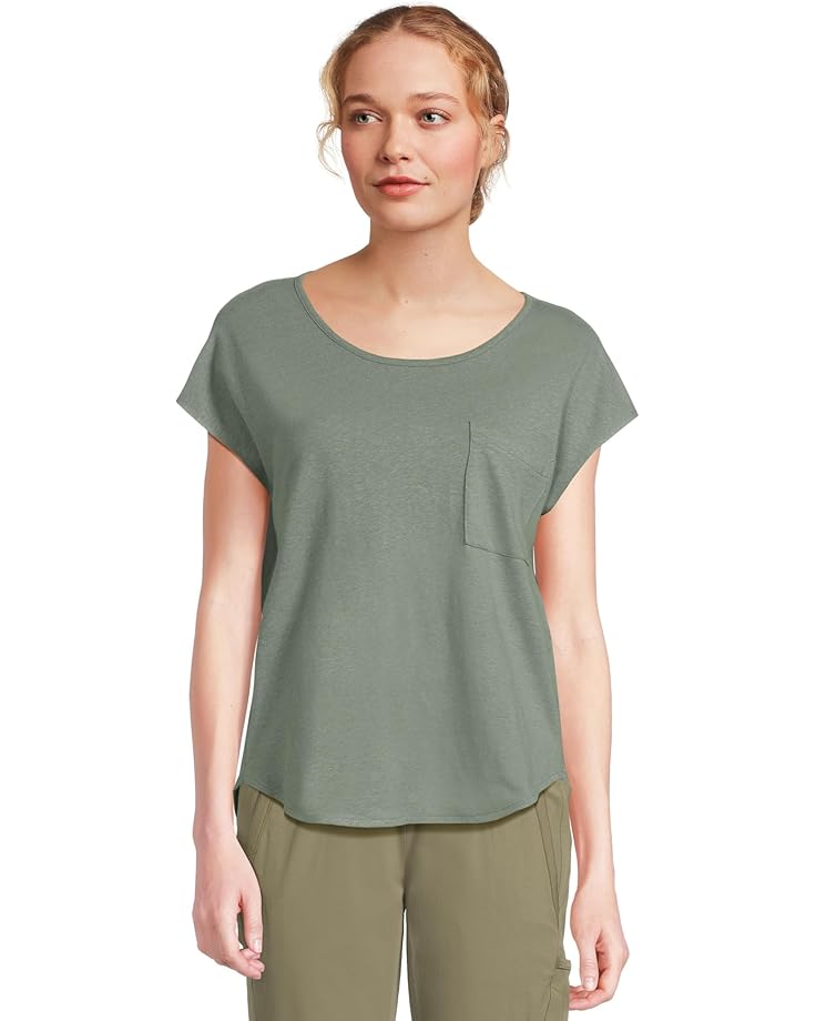 L.L.Bean Cotton Linen Tee Scoop Neck Women's