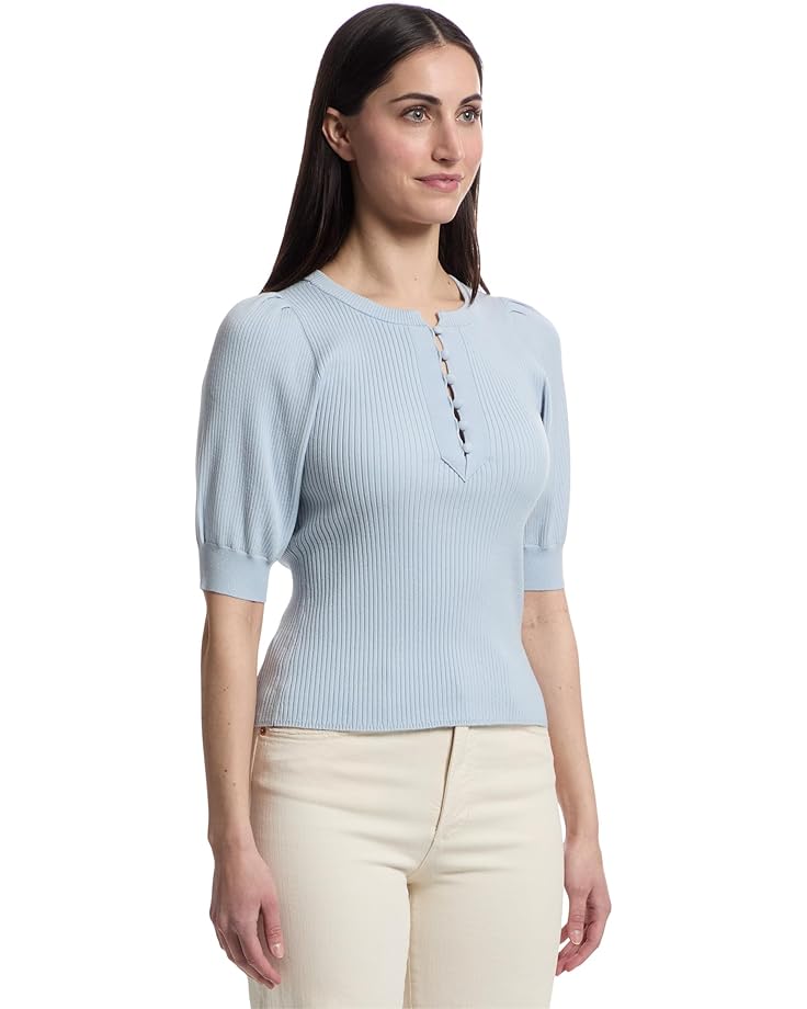 Lilla P Elbow Sleeve Henley Sweater Women's