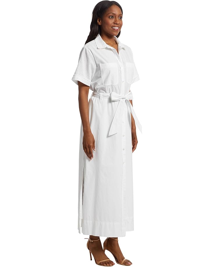 Lilla P Eyelet Trim Maxi Shirt Dress Women's