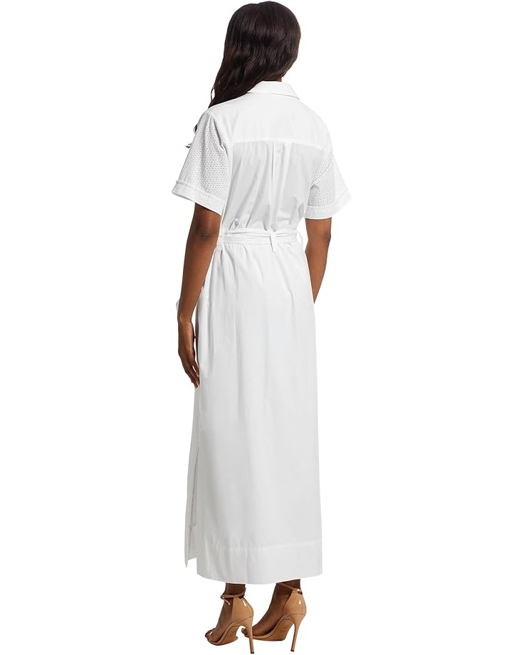 Lilla P Eyelet Trim Maxi Shirt Dress Women's
