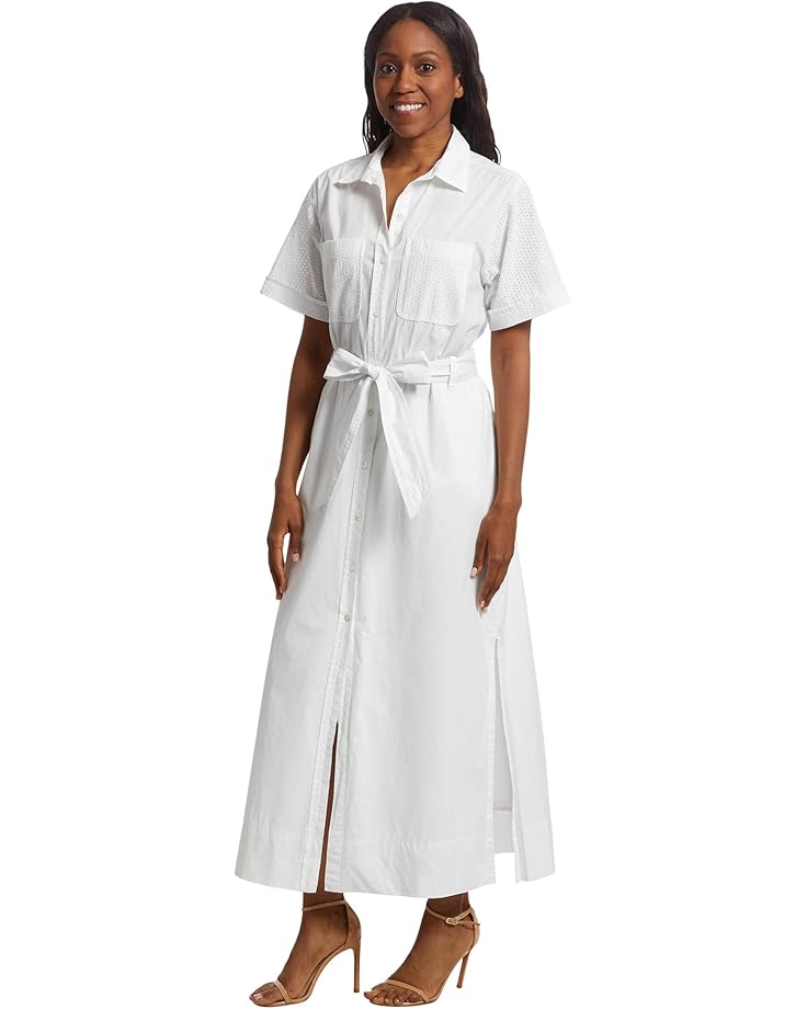 Lilla P Eyelet Trim Maxi Shirt Dress Women's