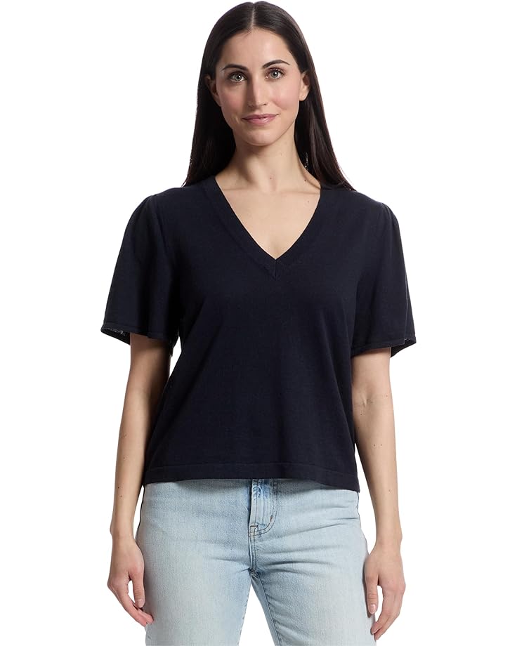 Lilla P Short Sleeve V-neck Sweater Women's
