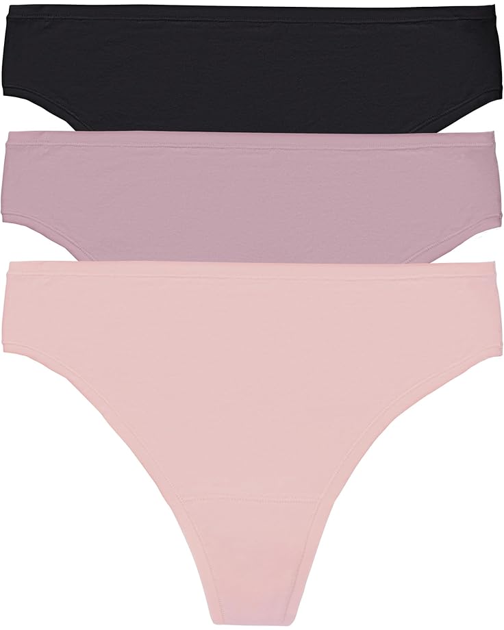 Natori Bliss Bare Cotton Thong 3-Pack Women's