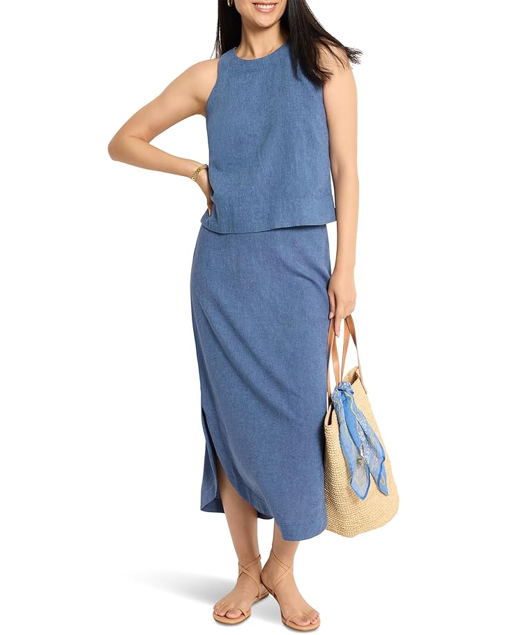 6pm NIC+ZOE Rumba Linen Dip Skirt Women's