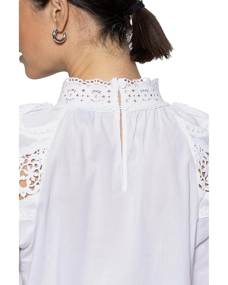 Sanctuary Lace Popover Blouse Women's White