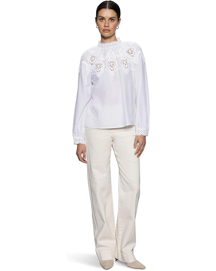 Sanctuary Lace Popover Blouse Women's White