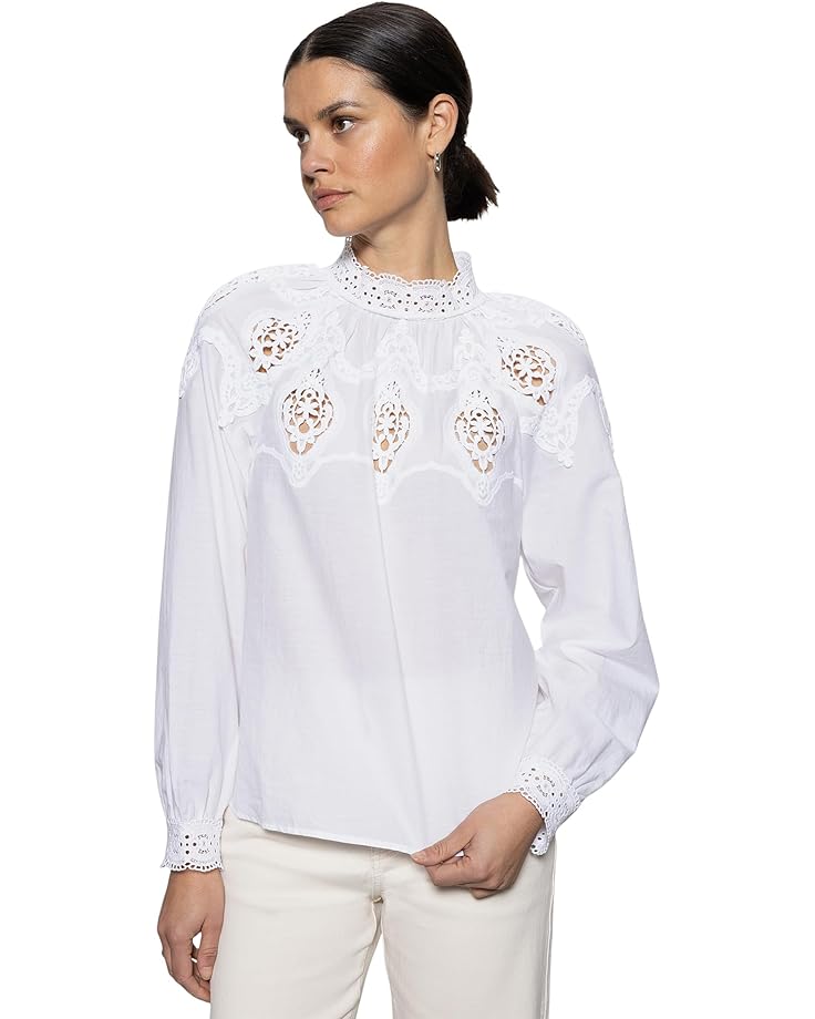 Sanctuary Lace Popover Blouse Women's White