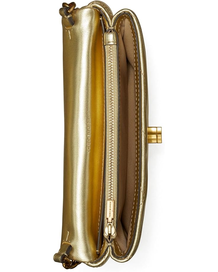 Tory Burch Kira Chevron Metallic Chain Wallet