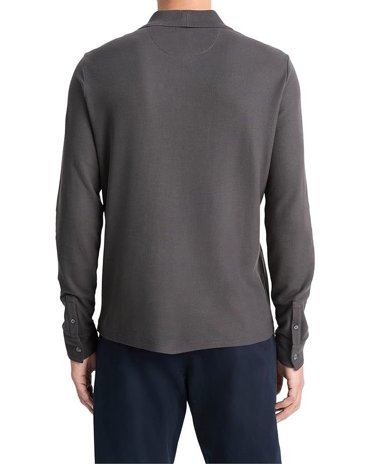Vince Pima Pique Long Sleeve Polo Men's