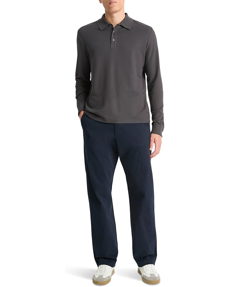 Vince Pima Pique Long Sleeve Polo Men's