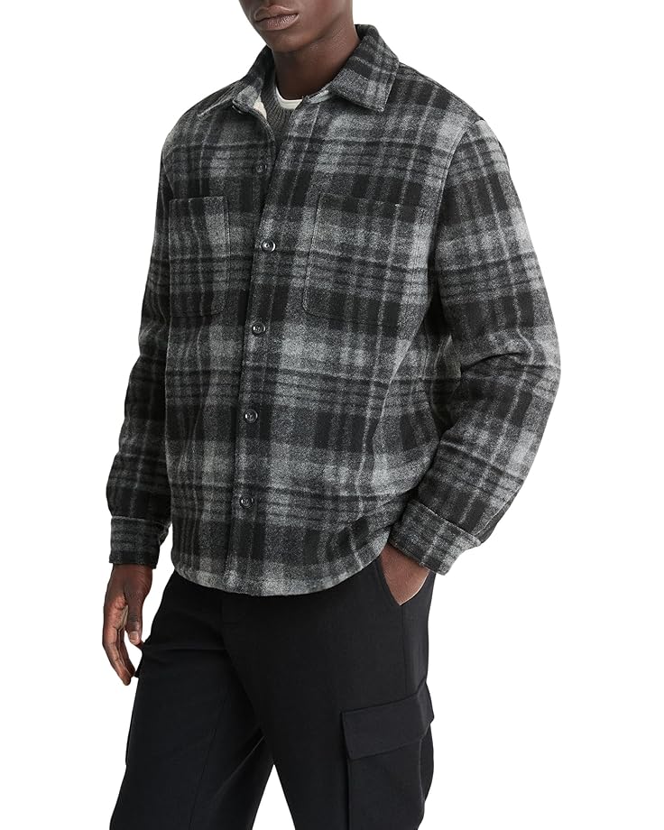 Vince Sherpa Lined Plaid Shirt Jacket Men's