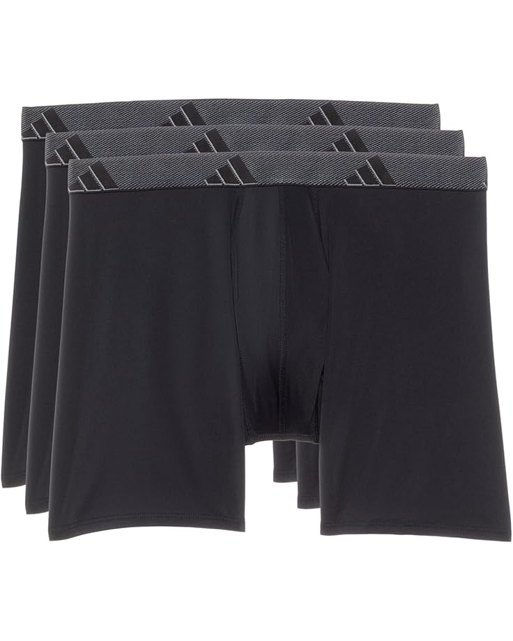 adidas Athletic Fit Microfiber Boxer Brief Underwear 3-Pack Men's Black/Onix Grey/Black