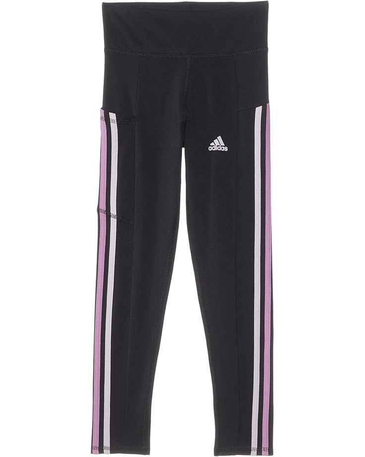 6pm adidas Kids 3 Stripe Cotton Cell Pocket Legging (Big Kid)