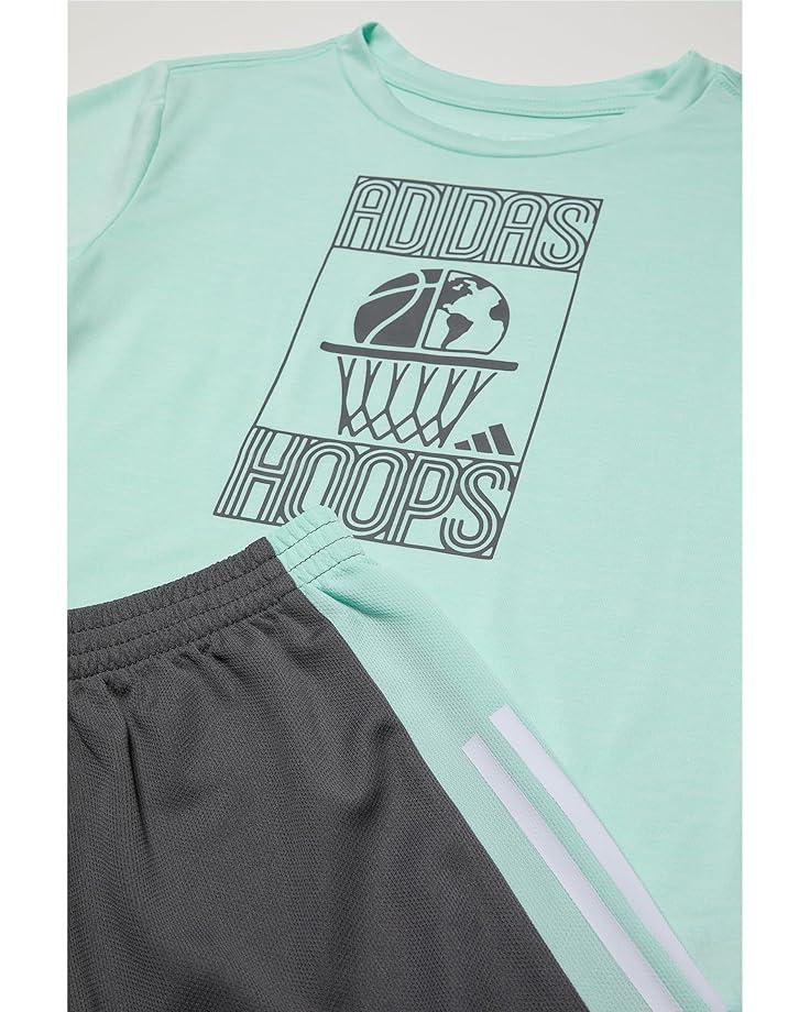 6pm Adidas Kids 3S C Colorblock Short Set(Toddler/Little Kid)