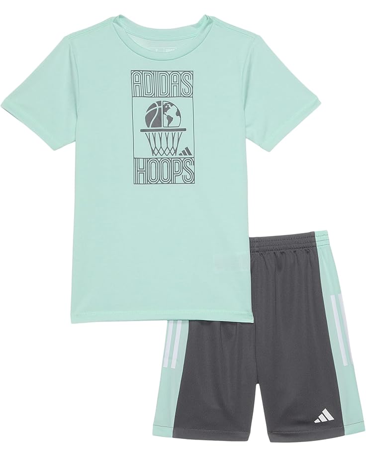 6pm adidas Kids 3S C Colorblock Short Set(Toddler/Little Kid)