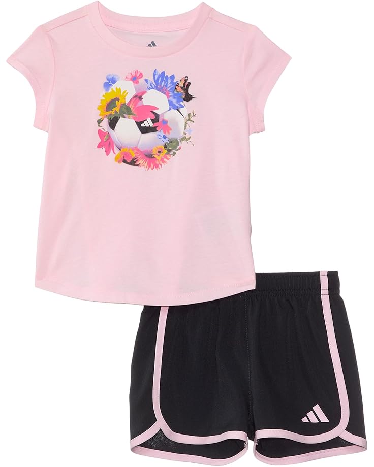6pm adidas Kids Cap Sleeve Tee & Woven Short Set(Infant)