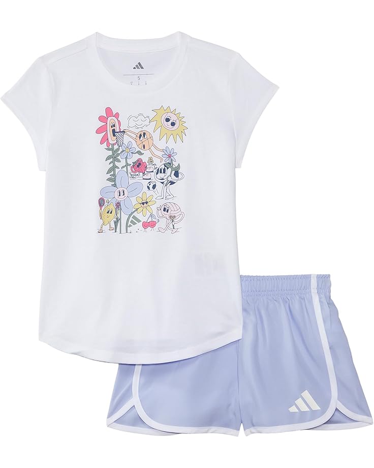6pm adidas Kids Cap Sleeve Tee & Woven Short Set (Toddler/Little Kid)