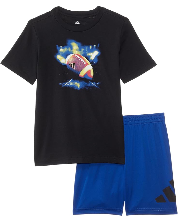 6pm adidas Kids Cotton Tee & Logo Shorts Set (Toddler/Little Kid)