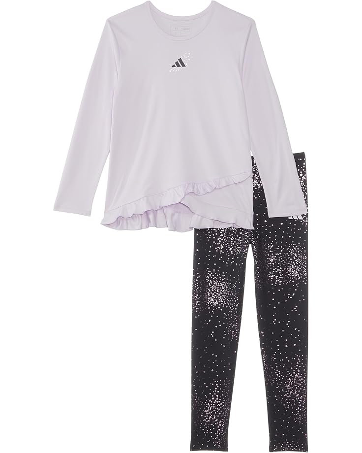 6pm adidas Kids Cross Over Melange Top Foil AOP Legging Set (Toddler/Little Kid)