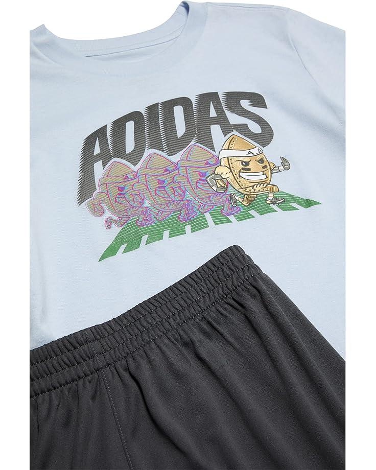 6pm Adidas Kids ESS C CTN Tee Short Set(Toddler/Little Kid)
