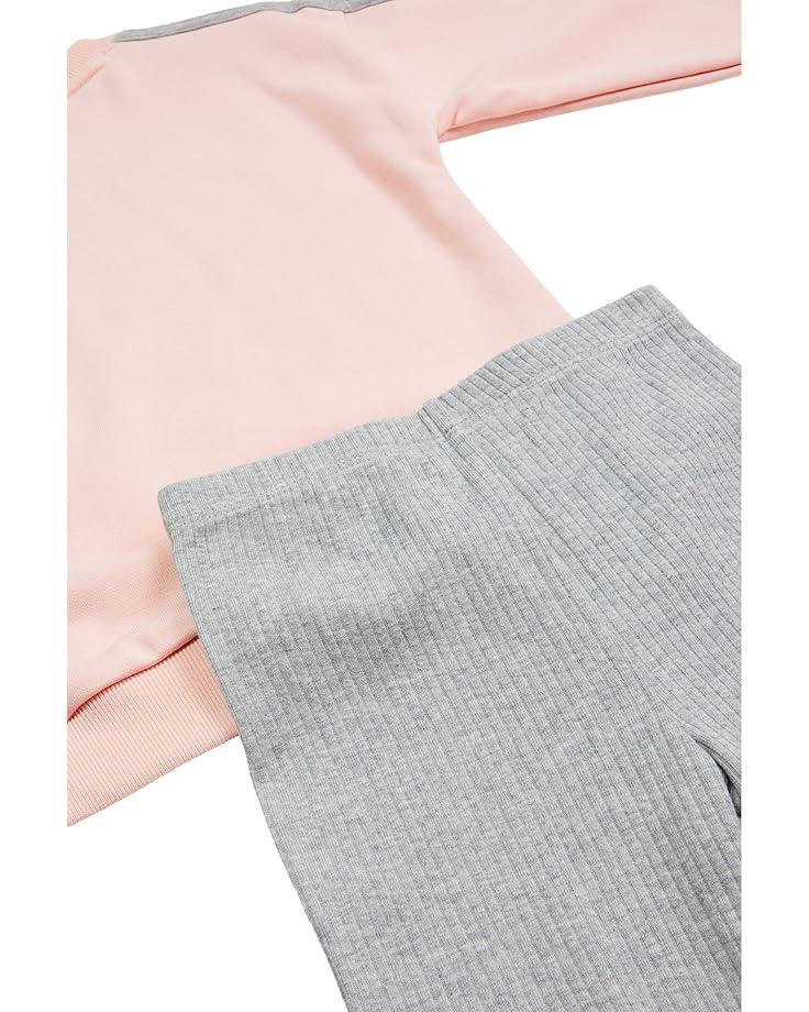 Adidas Kids French Terry Crew Neck Rib Legging Set (Toddler/Little Kid)