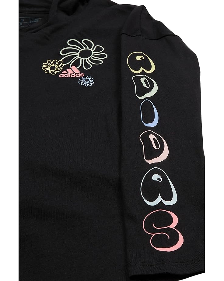 Adidas Kids Long Sleeve Hooded Graphic Tee(Big Kid)