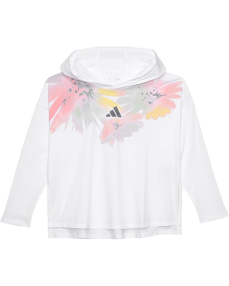 adidas Kids Long Sleeve Hooded Graphic Tee(Big Kid)