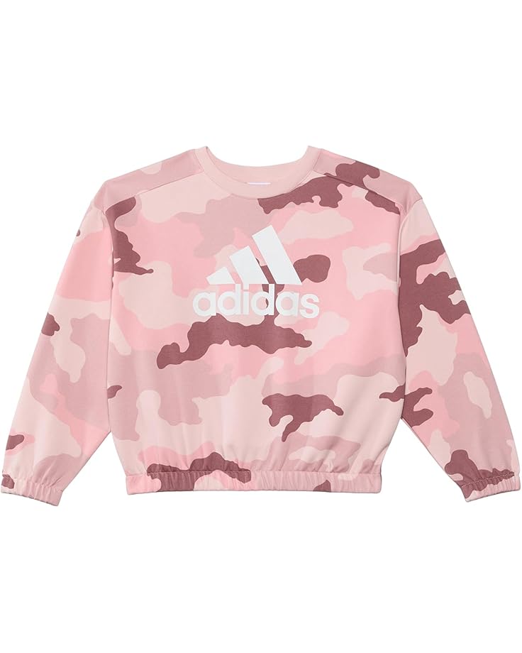 adidas Kids Long Sleeve Printed Crew Neck Pullover Preloved(Big Kid)