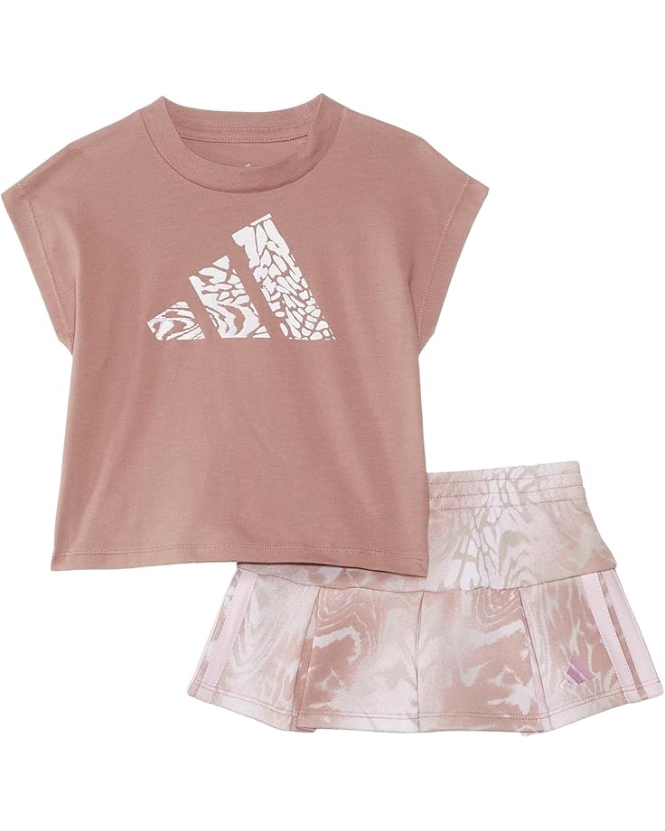 6pm adidas Kids Sleeveless Box Top & Aop French Terry Skort Set(Infant)