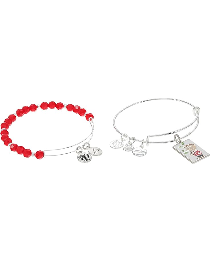 6pm Alex and Ani Peanuts Charlie Brown Christmas Tree Set of 2 Bracelet