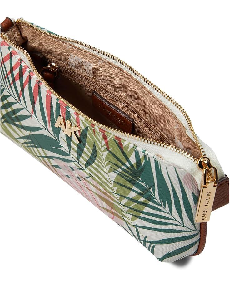 Anne Klein AK Palm Print Wristlet W/ Chain Strap