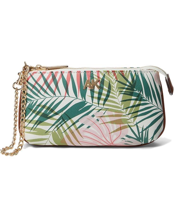 Anne Klein AK Palm Print Wristlet w/ Chain Strap