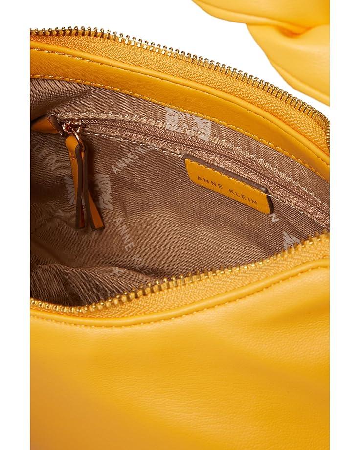 Anne Klein Convertible Crescent Shoulder Bag W/ Braided Trim