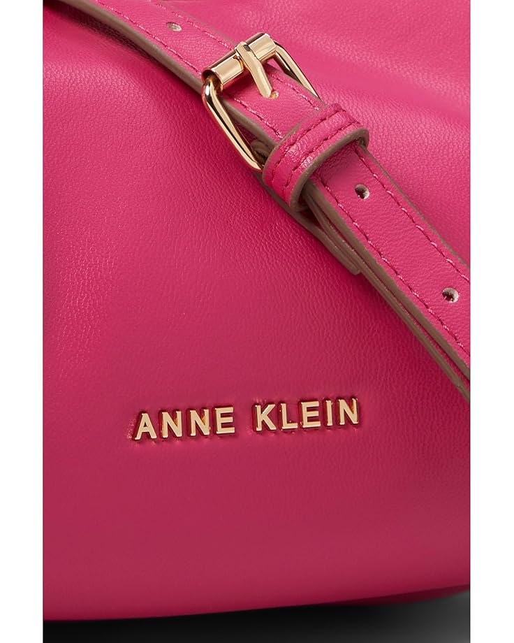 Anne Klein Convertible Crescent Shoulder Bag W/ Braided Trim