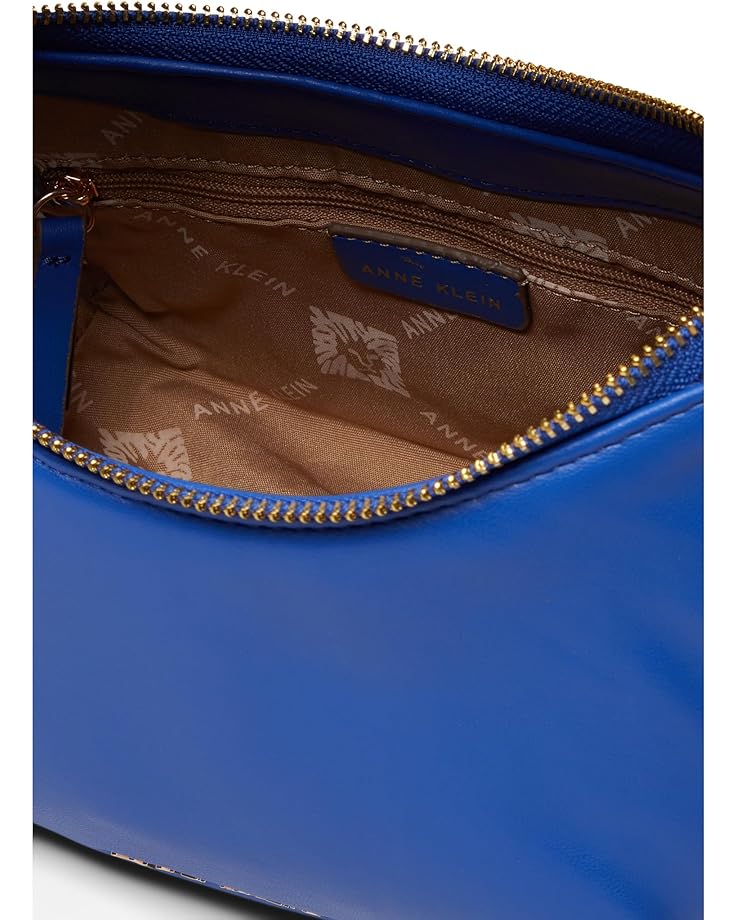Anne Klein Convertible Crescent Shoulder Bag W/ Braided Trim