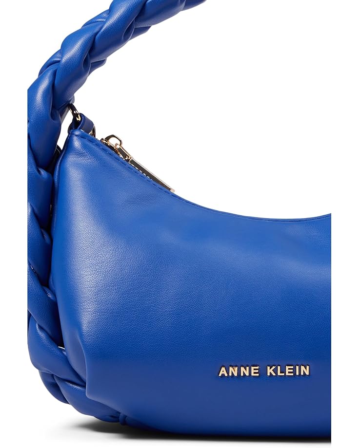 Anne Klein Convertible Crescent Shoulder Bag W/ Braided Trim