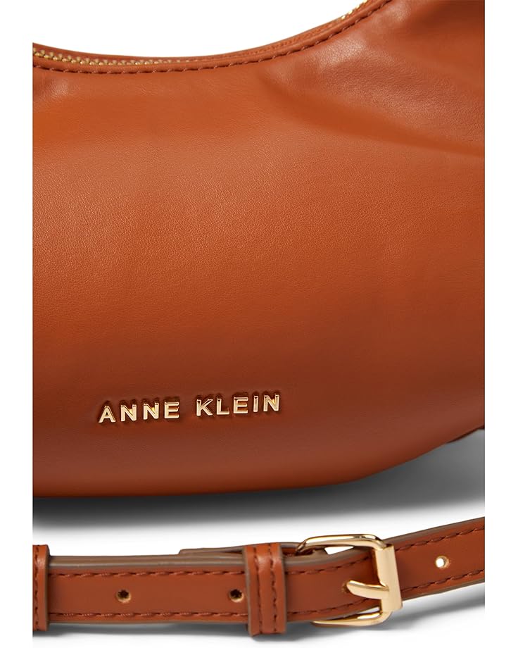 Anne Klein Convertible Crescent Shoulder Bag W/ Braided Trim