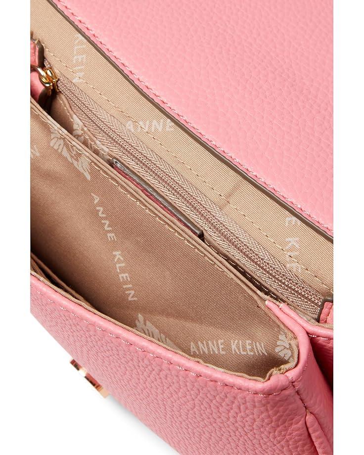 Anne Klein Convertible Flap Shoulder Bag W/ Web Strap & Coin Purse