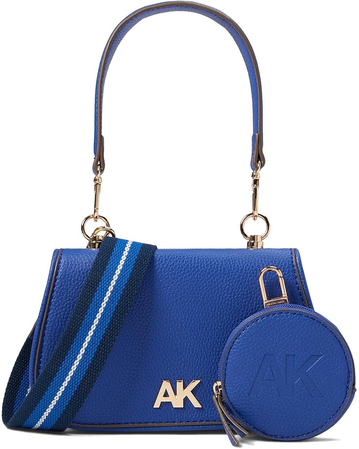 Anne Klein Convertible Flap Shoulder Bag w/ Web Strap & Coin Purse