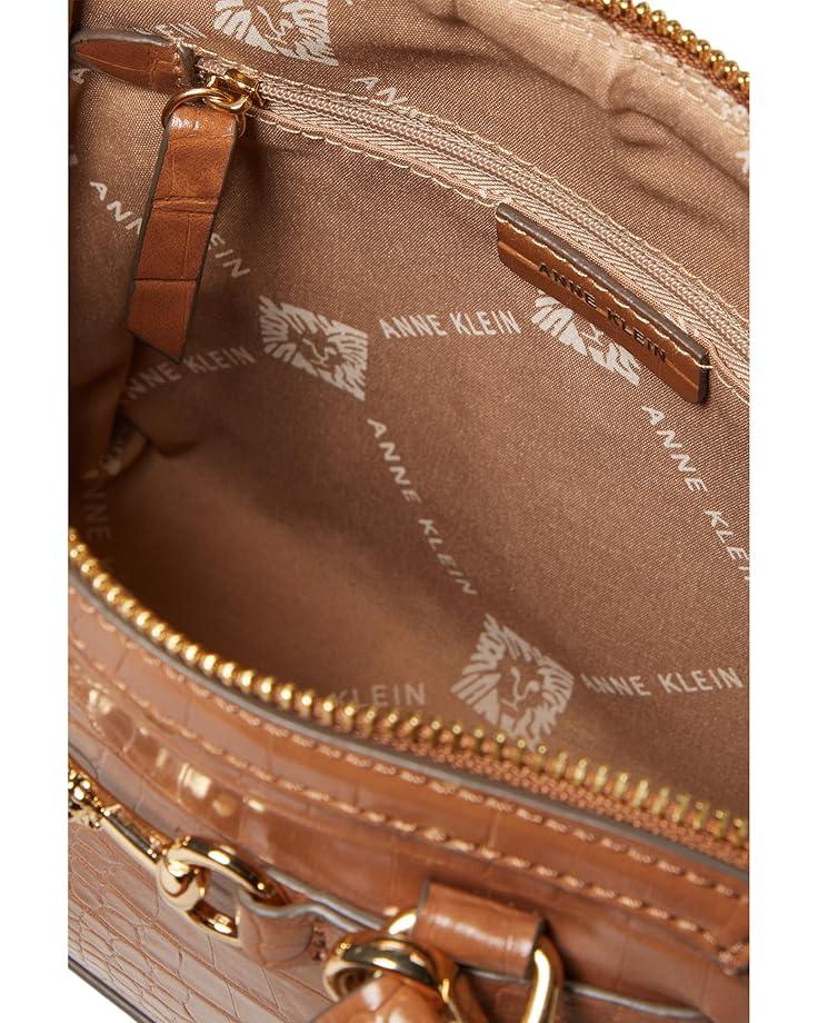 6pm Anne Klein Mini Horsebit Top-Handle Satchel In Croco